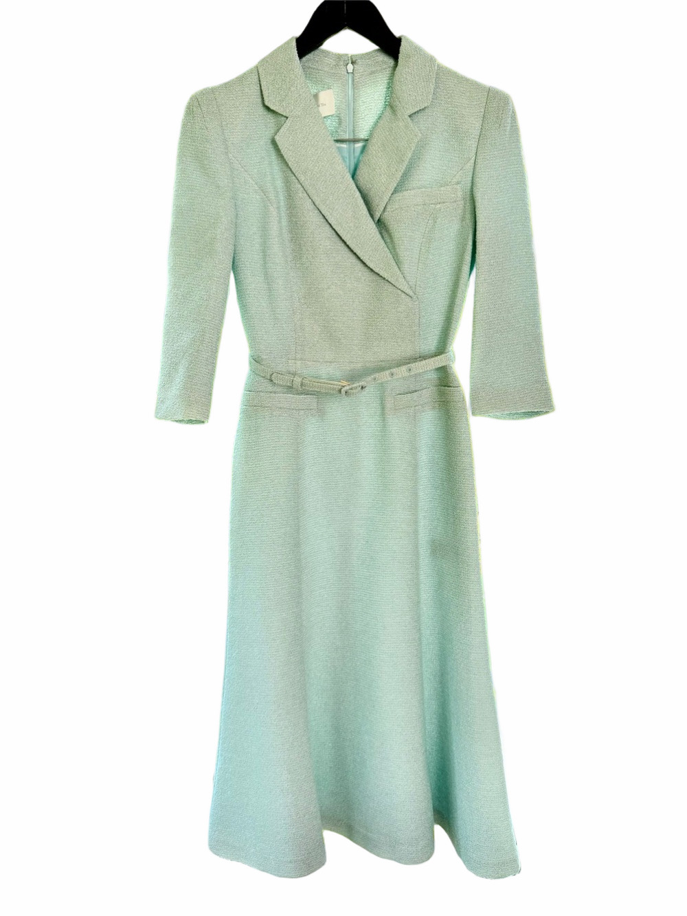 BAU Bride And You Raya Double Breasted Mermaid Tweed Long Dress Mint Size 0 NEW - Picture 2 of 14